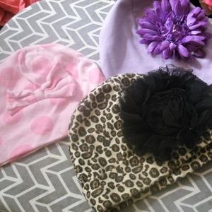 #278 Three Adorable Decorative Infant Beanie's